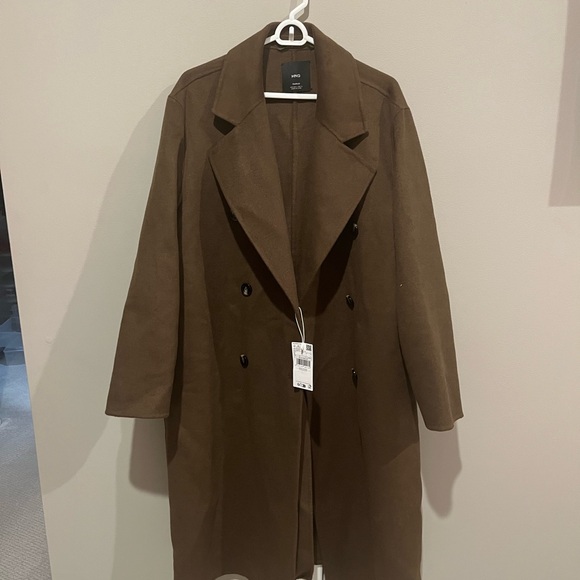 Mango Handmade Unlined Picarol Oversized Brown Wool Coat - Picture 2 of 9